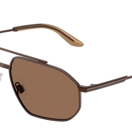 DOLCE & GABBANA DG2328 Pilot Sunglasses  133673-Brown/Matte Brown 59-145-15 - Color Map Brown