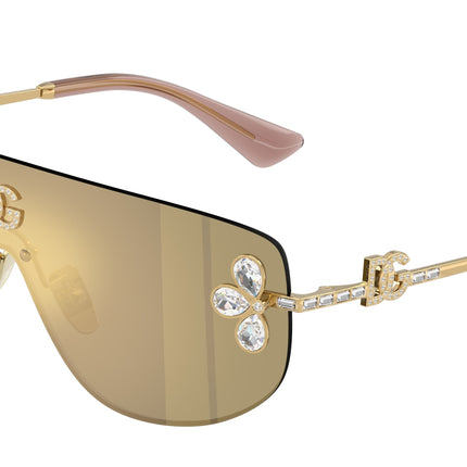 DOLCE & GABBANA DG2333B Rectangle Sunglasses  02/03-Gold 0-145-138 - Color Map Gold