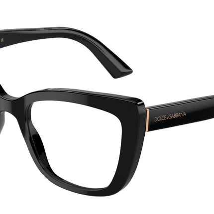 DOLCE & GABBANA DG3308 Cat Eye Eyeglasses  501-Black 53-145-18 - Color Map Black