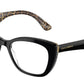 DOLCE & GABBANA DG3360 Cat Eye Eyeglasses  3299-Black On Leo Brown 54-145-18 - Color Map Black