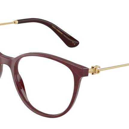 DOLCE & GABBANA DG3363 Butterfly Eyeglasses  3442-Lace Bordeaux 54-145-18 - Color Map Bordeaux