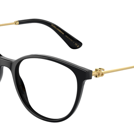 DOLCE & GABBANA DG3363 Butterfly Eyeglasses  501-Black 54-145-18 - Color Map Black