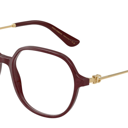 DOLCE & GABBANA DG3364 Butterfly Eyeglasses  3442-Bordeaux 54-145-17 - Color Map Red