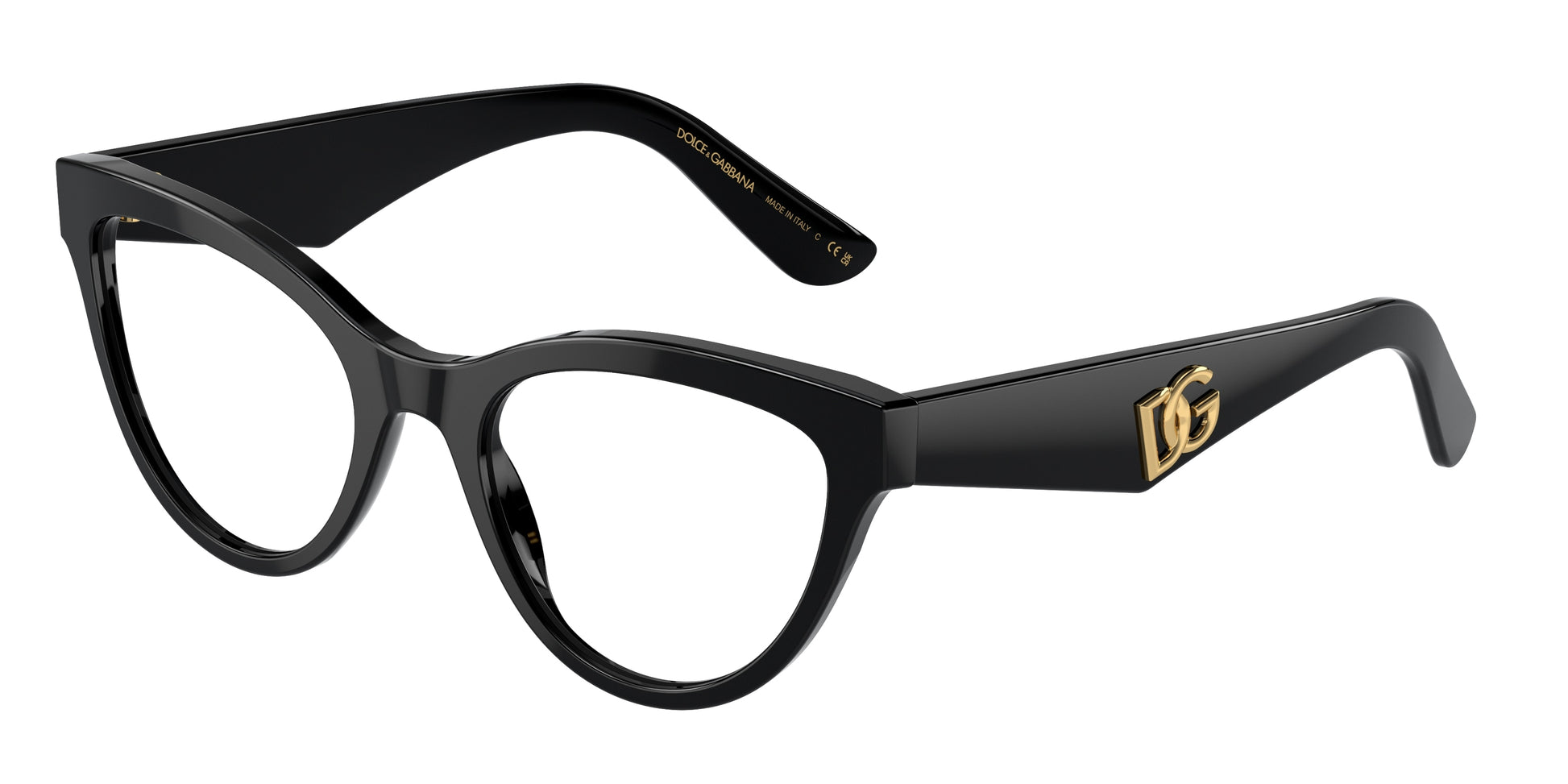 DOLCE & GABBANA DG3372 Butterfly Eyeglasses  501-Black 52-145-20 - Color Map Black