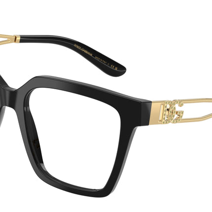 DOLCE & GABBANA DG3376B Square Eyeglasses  3355-Black 53-140-18 - Color Map Black