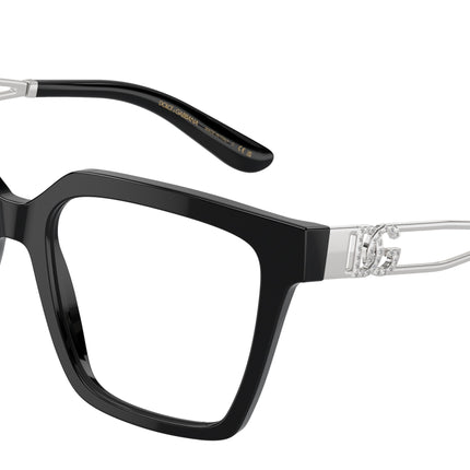 DOLCE & GABBANA DG3376B Square Eyeglasses  501-Black 53-140-18 - Color Map Black
