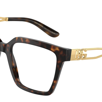 DOLCE & GABBANA DG3376B Square Eyeglasses  502-Havana 53-140-18 - Color Map Tortoise