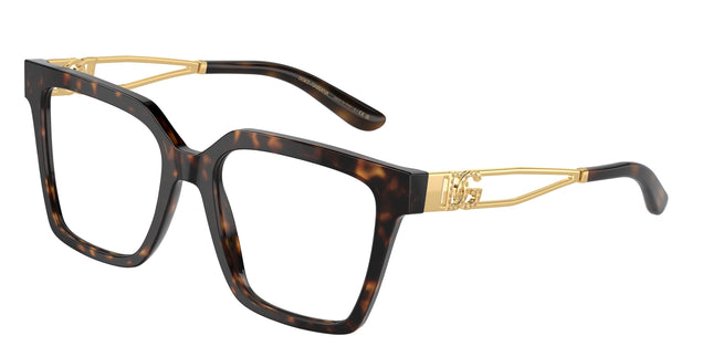 DOLCE & GABBANA DG3376B Square Eyeglasses  502-Havana 53-140-18 - Color Map Tortoise