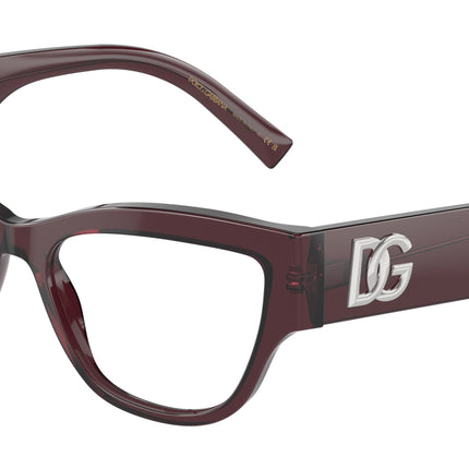 DOLCE & GABBANA DG3378 Cat Eye Eyeglasses  3045-Transparent Violet 55-145-17 - Color Map Violet