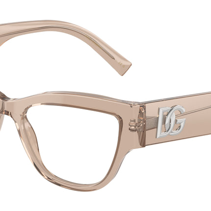 DOLCE & GABBANA DG3378 Cat Eye Eyeglasses  3432-Transparent Camel 55-145-17 - Color Map Brown