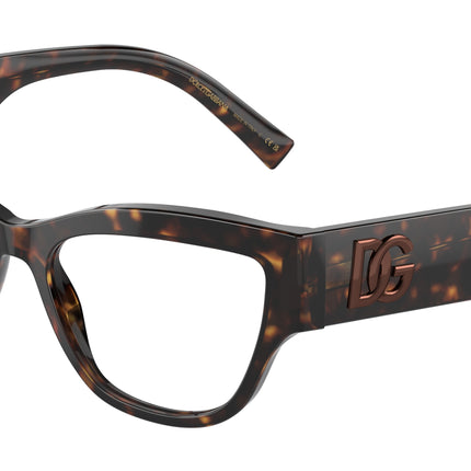 DOLCE & GABBANA DG3378 Cat Eye Eyeglasses  502-Havana 55-145-17 - Color Map Tortoise
