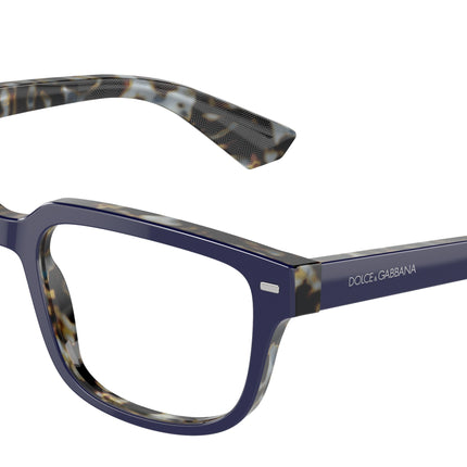 DOLCE & GABBANA DG3380 Square Eyeglasses  3423-Blue On Blue Havana 54-145-18 - Color Map Blue