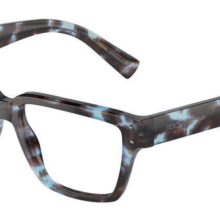 DOLCE & GABBANA DG3383 Square Eyeglasses  3392-Havana Blue 55-145-16 - Color Map Blue
