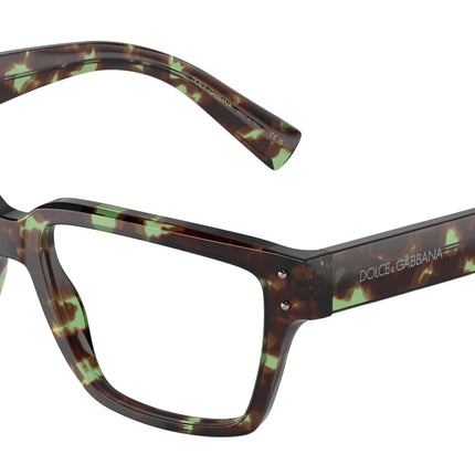 DOLCE & GABBANA DG3383 Square Eyeglasses  3432-Havana Green 55-145-16 - Color Map Brown