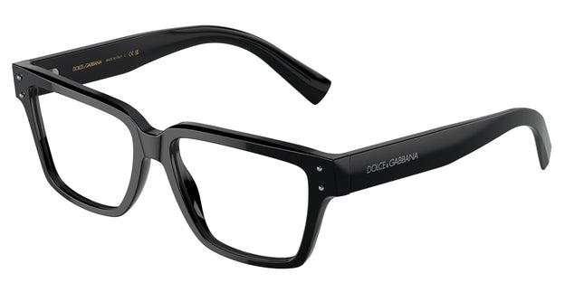 DOLCE & GABBANA DG3383 Square Eyeglasses  501-Black 55-145-16 - Color Map Black