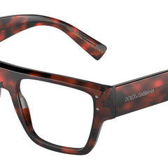 DOLCE & GABBANA DG3384 Square Eyeglasses  3358-Havana Red 54-145-19 - Color Map Red