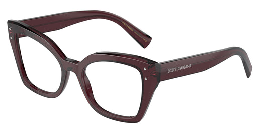 DOLCE & GABBANA DG3386 Butterfly Eyeglasses  3045-Transparent Violet 53-145-19 - Color Map Violet