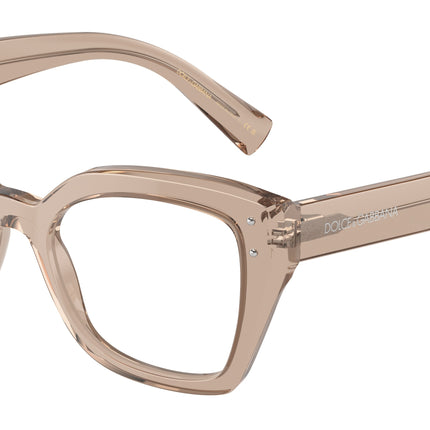 DOLCE & GABBANA DG3386 Butterfly Eyeglasses  3432-Transparent Camel 53-145-19 - Color Map Brown