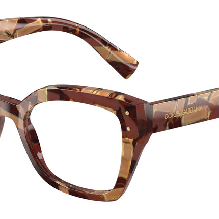 DOLCE & GABBANA DG3386 Butterfly Eyeglasses  3462-Pearl Havana Brown 53-145-19 - Color Map Brown
