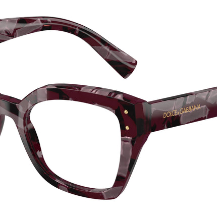 DOLCE & GABBANA DG3386 Butterfly Eyeglasses  3464-Pearl Havana Purple 53-145-19 - Color Map Violet