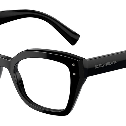 DOLCE & GABBANA DG3386 Butterfly Eyeglasses  501-Black 53-145-19 - Color Map Black
