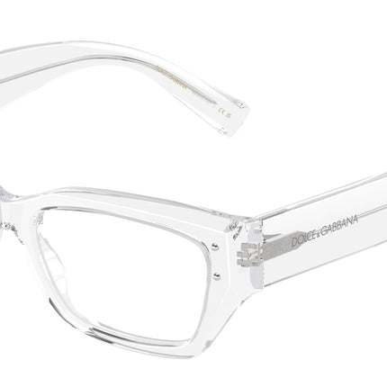 DOLCE & GABBANA DG3387 Rectangle Eyeglasses  3133-Transparent Crystal 53-145-16 - Color Map Transparent