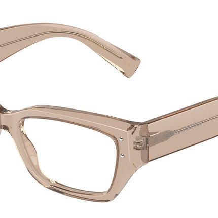 DOLCE & GABBANA DG3387 Rectangle Eyeglasses  3432-Transparent Camel 53-145-16 - Color Map Brown