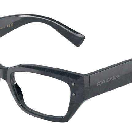 DOLCE & GABBANA DG3387 Rectangle Eyeglasses  3441-Grey Lace 53-145-16 - Color Map Multicolor