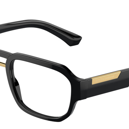 DOLCE & GABBANA DG3389 Pilot Eyeglasses  501-Black 55-145-18 - Color Map Black