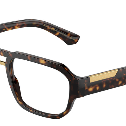 DOLCE & GABBANA DG3389 Pilot Eyeglasses  502-Havana 55-145-18 - Color Map Tortoise