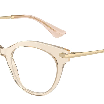 DOLCE & GABBANA DG3392 Butterfly Eyeglasses  3432-Transparent Camel 52-145-20 - Color Map Brown