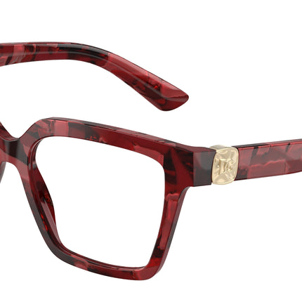 DOLCE & GABBANA DG3395 Square Eyeglasses  3463-Pearl Havana Red 53-145-16 - Color Map Red