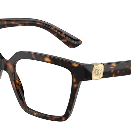 DOLCE & GABBANA DG3395 Square Eyeglasses  502-Havana 53-145-16 - Color Map Tortoise