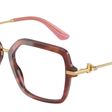 DOLCE & GABBANA DG3396 Square Eyeglasses  3444-Havana Brown 55-140-18 - Color Map Tortoise
