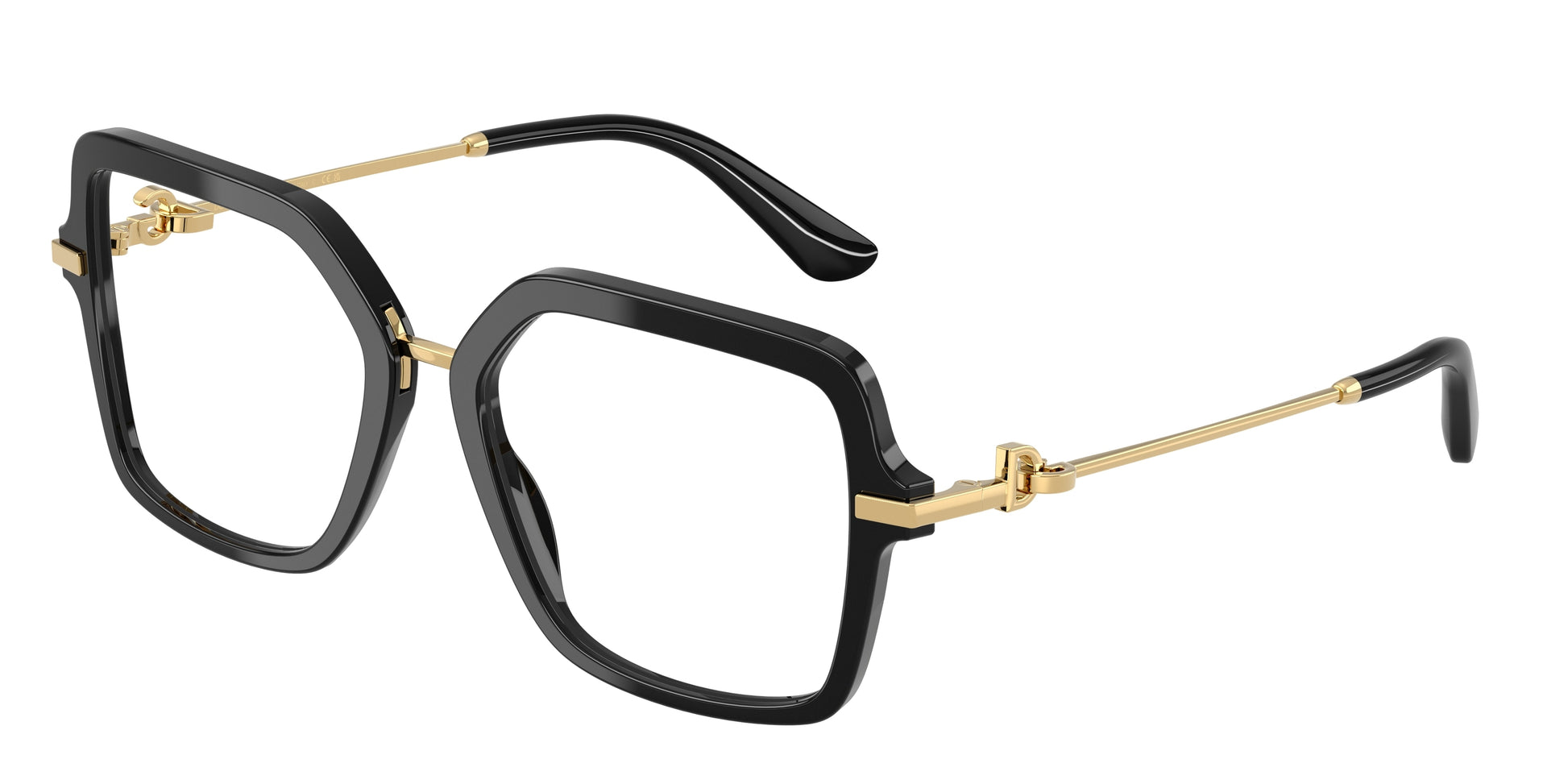 DOLCE & GABBANA DG3396 Square Eyeglasses  501-Black 55-140-18 - Color Map Black