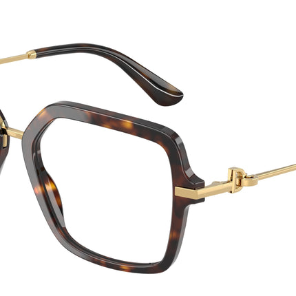 DOLCE & GABBANA DG3396 Square Eyeglasses  502-Havana 55-140-18 - Color Map Tortoise