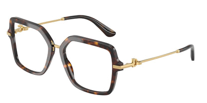 DOLCE & GABBANA DG3396 Square Eyeglasses  502-Havana 55-140-18 - Color Map Tortoise