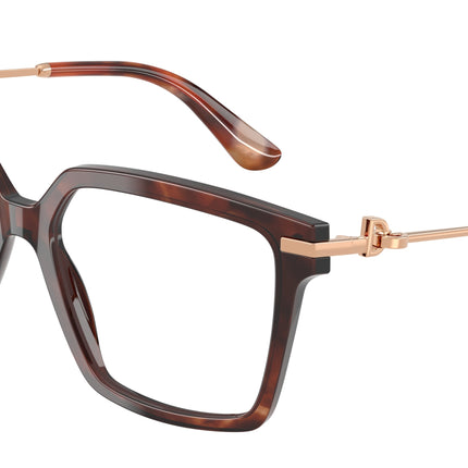 DOLCE & GABBANA DG3397 Square Eyeglasses  3222-Havana 56-140-16 - Color Map Tortoise