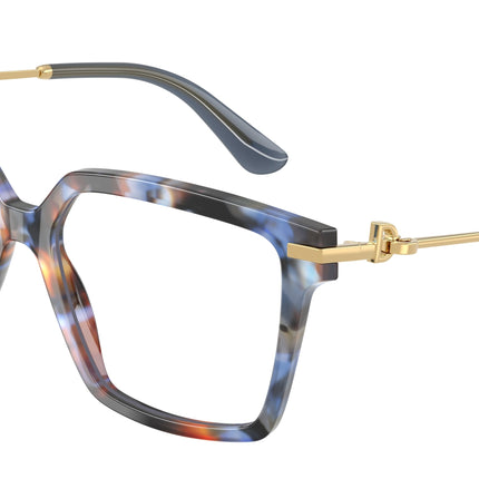 DOLCE & GABBANA DG3397 Square Eyeglasses  3443-Havana Blue 56-140-16 - Color Map Blue