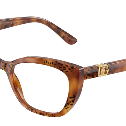DOLCE & GABBANA DG3398 Cat Eye Eyeglasses  3380-Havana Leo 54-145-18 - Color Map Tortoise