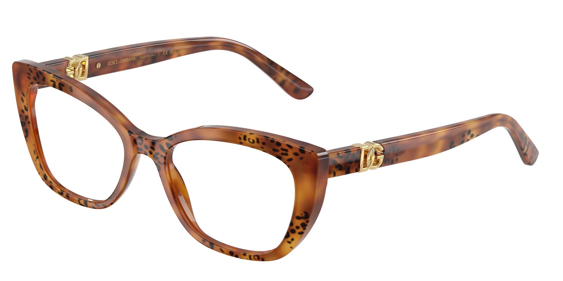 DOLCE & GABBANA DG3398 Cat Eye Eyeglasses  3380-Havana Leo 54-145-18 - Color Map Tortoise