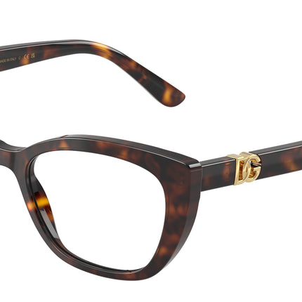 DOLCE & GABBANA DG3398 Cat Eye Eyeglasses  502-Havana 54-145-18 - Color Map Tortoise