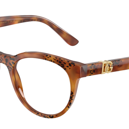 DOLCE & GABBANA DG3399 Phantos Eyeglasses  3380-Havana Leo 52-145-20 - Color Map Tortoise