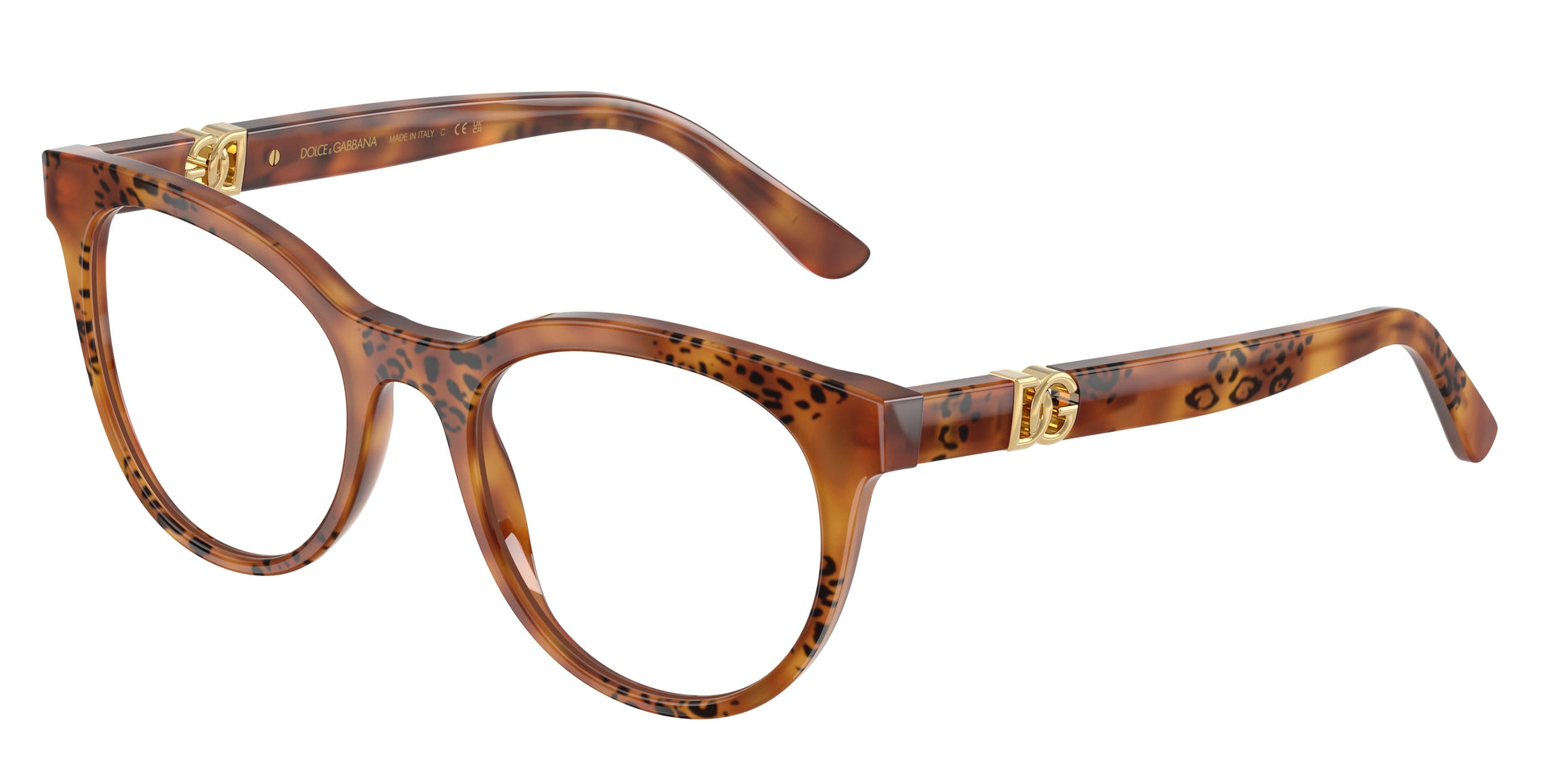 DOLCE & GABBANA DG3399 Phantos Eyeglasses  3380-Havana Leo 52-145-20 - Color Map Tortoise