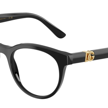 DOLCE & GABBANA DG3399 Phantos Eyeglasses  501-Black 52-145-20 - Color Map Black