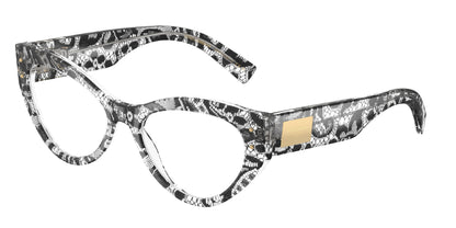 DOLCE & GABBANA DG3403 Cat Eye Eyeglasses  3287-Black Lace 54-140-18 - Color Map Black