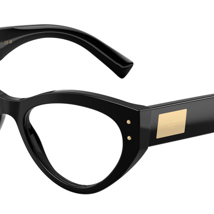 DOLCE & GABBANA DG3403 Cat Eye Eyeglasses  501-Black 54-140-18 - Color Map Black