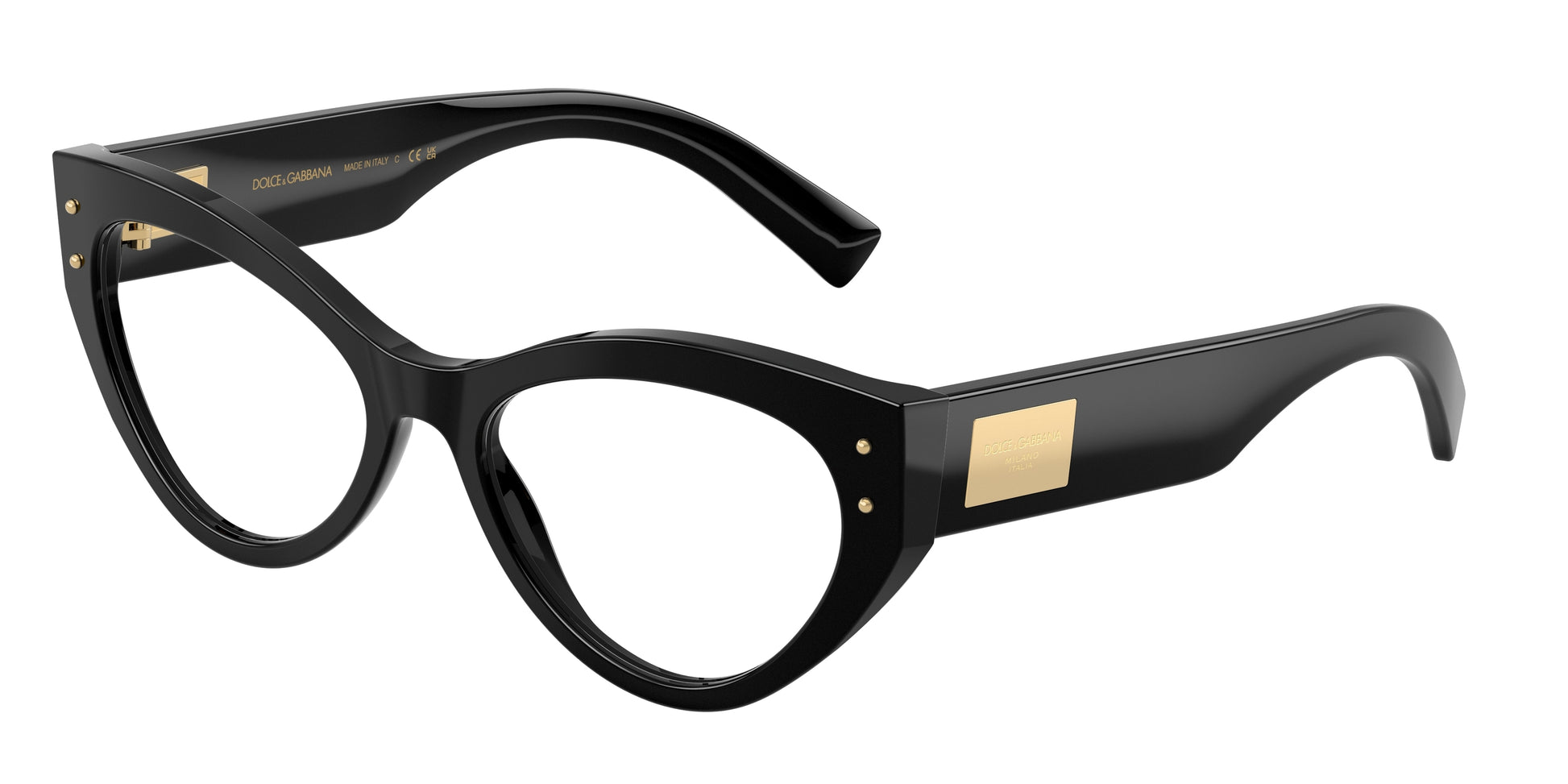 DOLCE & GABBANA DG3403 Cat Eye Eyeglasses  501-Black 54-140-18 - Color Map Black