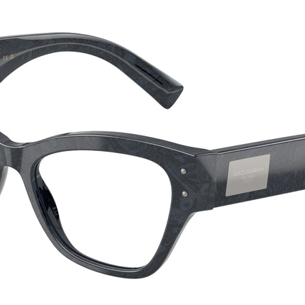 DOLCE & GABBANA DG3404 Butterfly Eyeglasses  3441-Grey Lace 54-140-17 - Color Map Multicolor