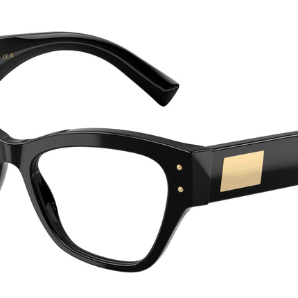 DOLCE & GABBANA DG3404 Butterfly Eyeglasses  501-Black 54-140-17 - Color Map Black